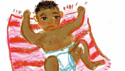 Grafik von Baby mit Windel